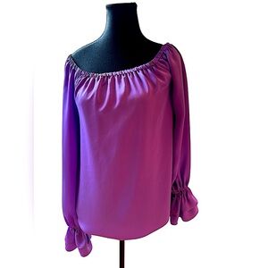 👗Ramy Brook Murphy off shoulder purple top shirt size S
